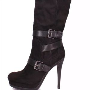 High knee high heel boots